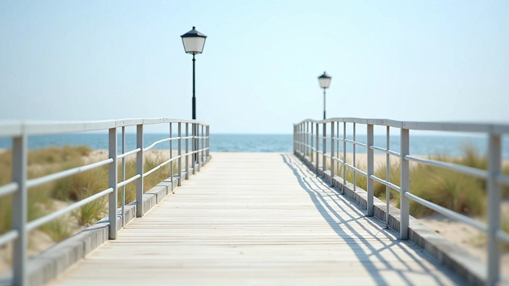 Dostępna rampa na promenadzie umożliwiająca wjazd osobom na wózkach inwalidzkich