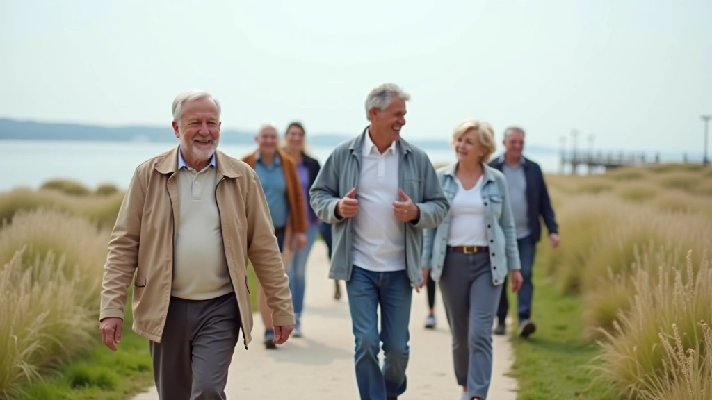 Group of seniors on guided walk
