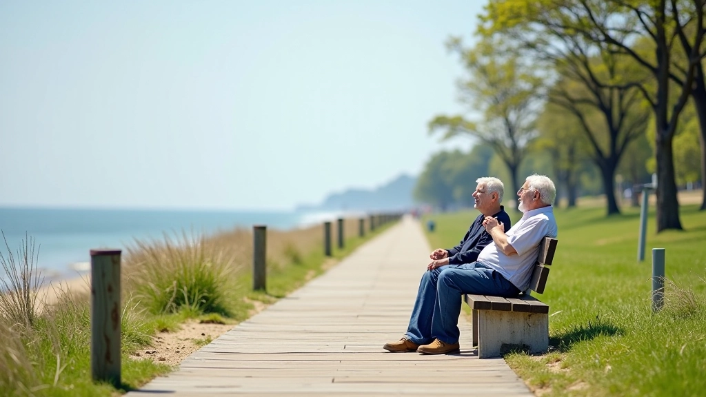 Promenada morska z ławeczkami